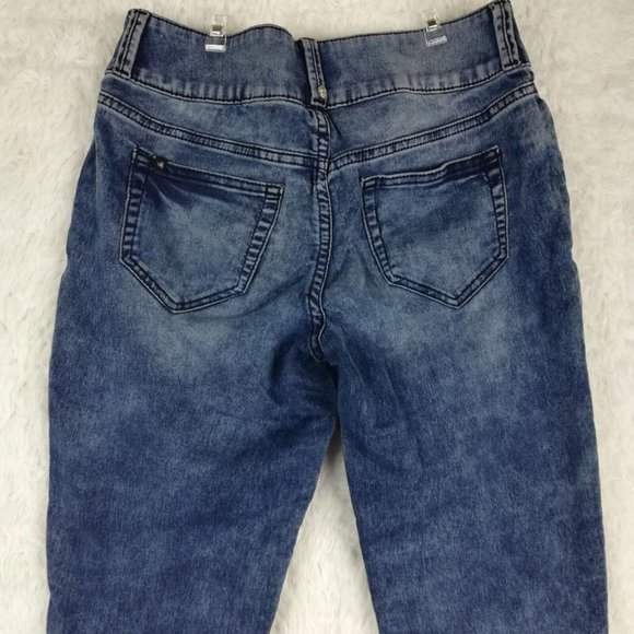 Lovesick Womens Jeans Super Skinny Blue Denim Acid Wash Mid Rise Juniors 7 - Picture 4 of 15